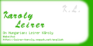 karoly leirer business card